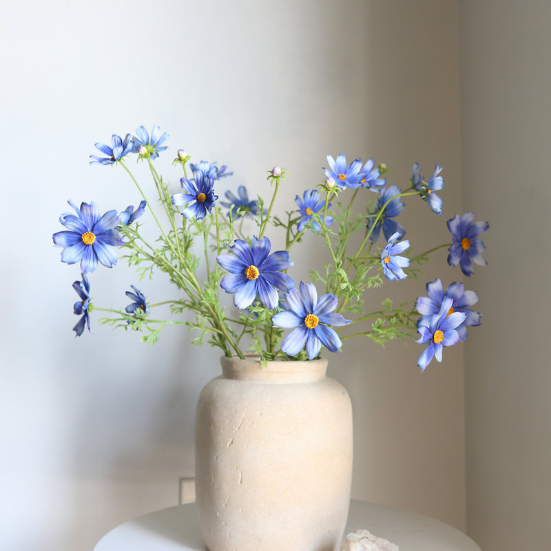 Real Touch Cosmos Faux Floral, Blue