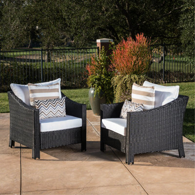 Fauteuil avec fauteuils d'extérieur - noir avec coussins imperméables et fer à repasser, 30 po x 33,5 po x 30 po, 35,21 lb 2 coussins d'eau club, pe et P 30 po x l 33,5 po H, lb