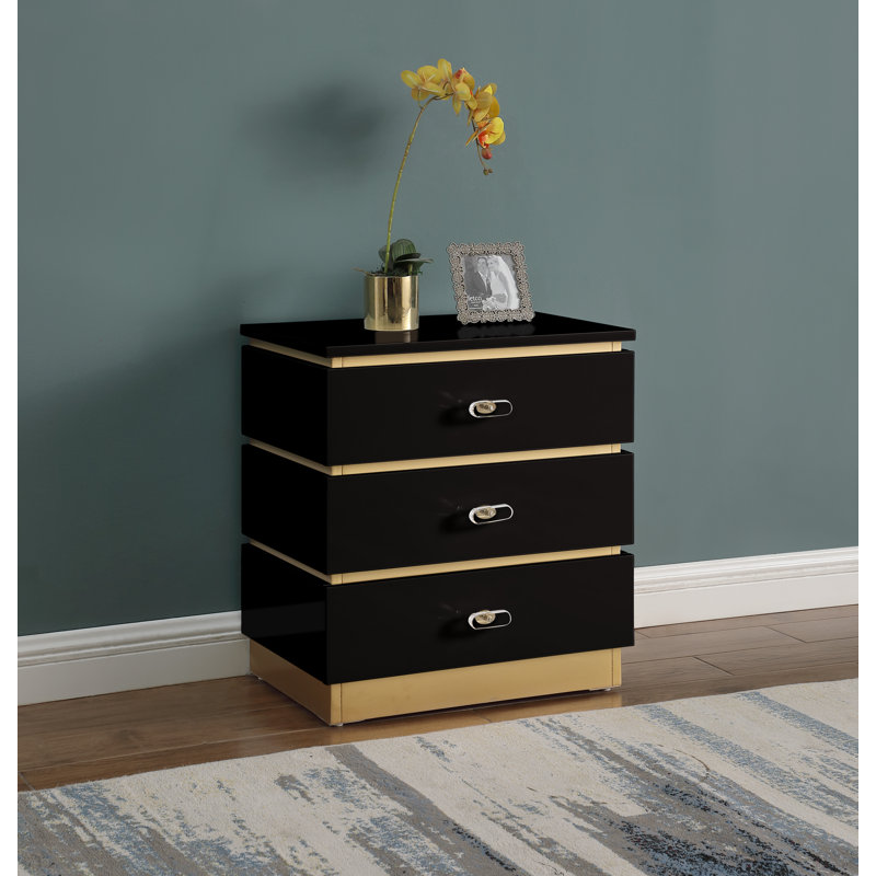 Table de chevet Jeliana, Noir