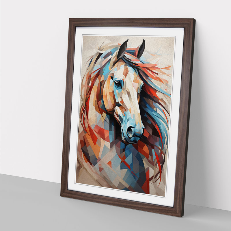 Horse Geometric Art - Framed Print