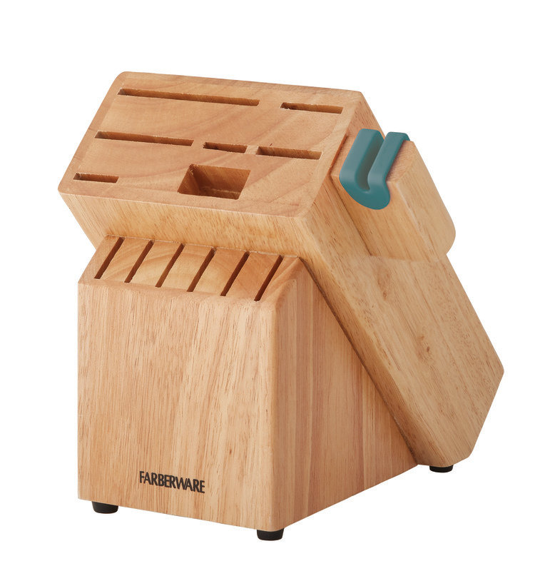 Farberware Edgekeeper 14-Piece Triple Rivet Stainless Steel Knife Block Set