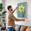 Golden Daffodil Botanical - Wrapped Canvas-474364855-474364853