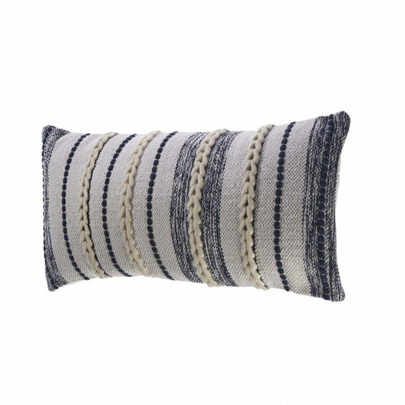 Oreiller à fermeture à glissière géométrique 100% coton 14 po x 28 po 14 po x 28 po