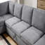 Canapé modulaire en chenille de 137 po de largeur avec méridienne orientée vers la droite, rangement sous le siège et coussins décoratifs