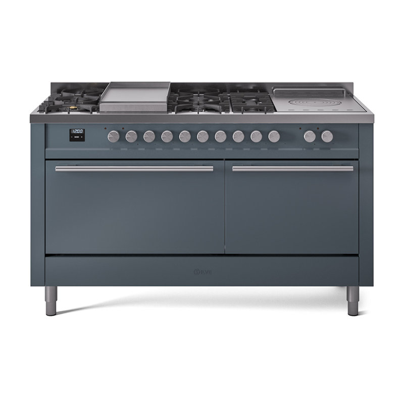 ILVE Professional Plus II, cuisinière à deux brûleurs 60 po, 7 plaques chauffantes, plaque chauffante, Propane liquide