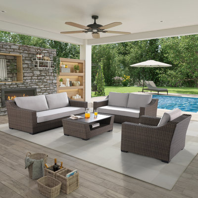 Tymere 6 - Person Patio Conversation Set with Cushions