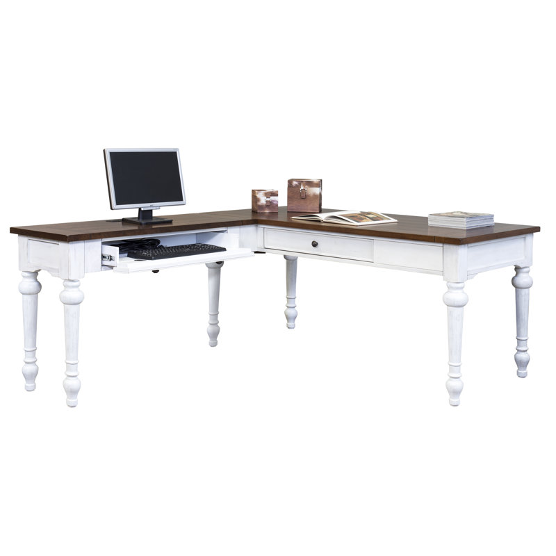 Bureau double caisson en forme de l Aurica