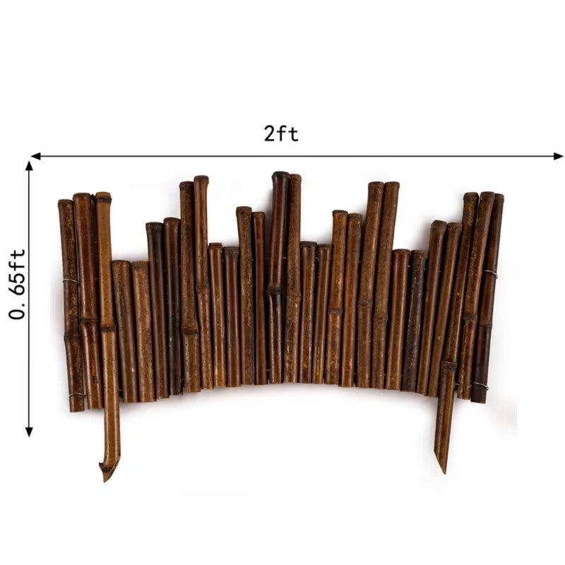 0.65ft * 2ft Natural Black Bamboo Border Edging