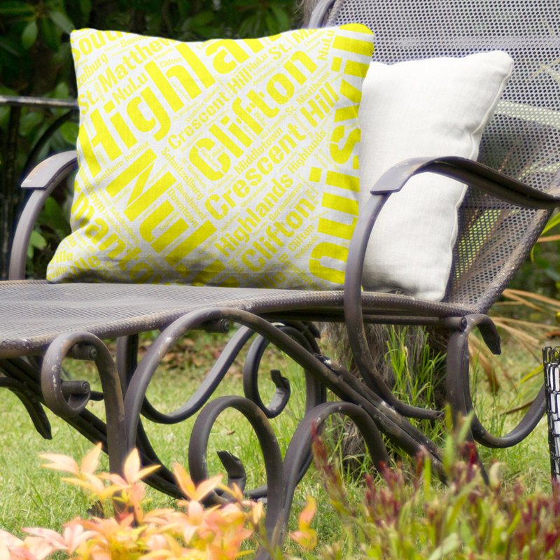Coussin décoratif intérieur/extérieur louisville, H 16 po x l 16 po, Non, Jaune