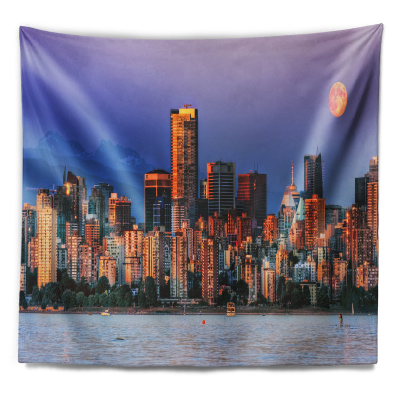 Tapisserie «Vancouver Downtown Skyscrapers», H 68 po x l 80 po
