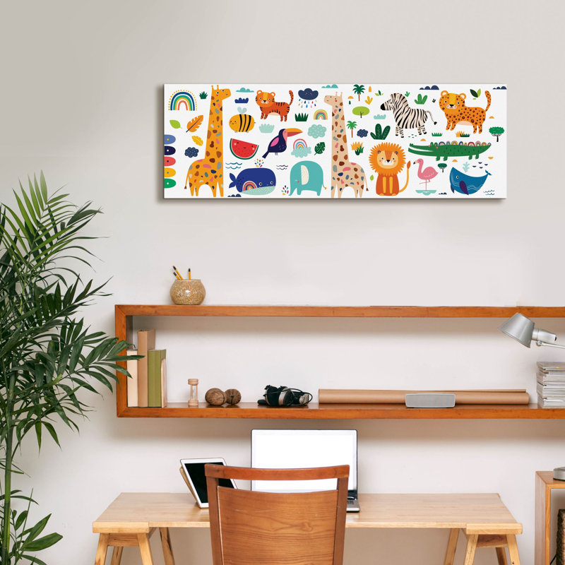 «Cute Animals» par Epic Portfolio, art mural sur toile, H 12 po x l 36 po