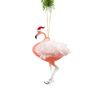 Ornement suspendu en verre Ferruccia Flamingo