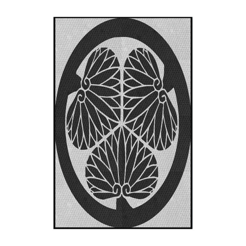 Tapis noir/gris tissé à la machine, Rectangle 3 pi x 5 pi