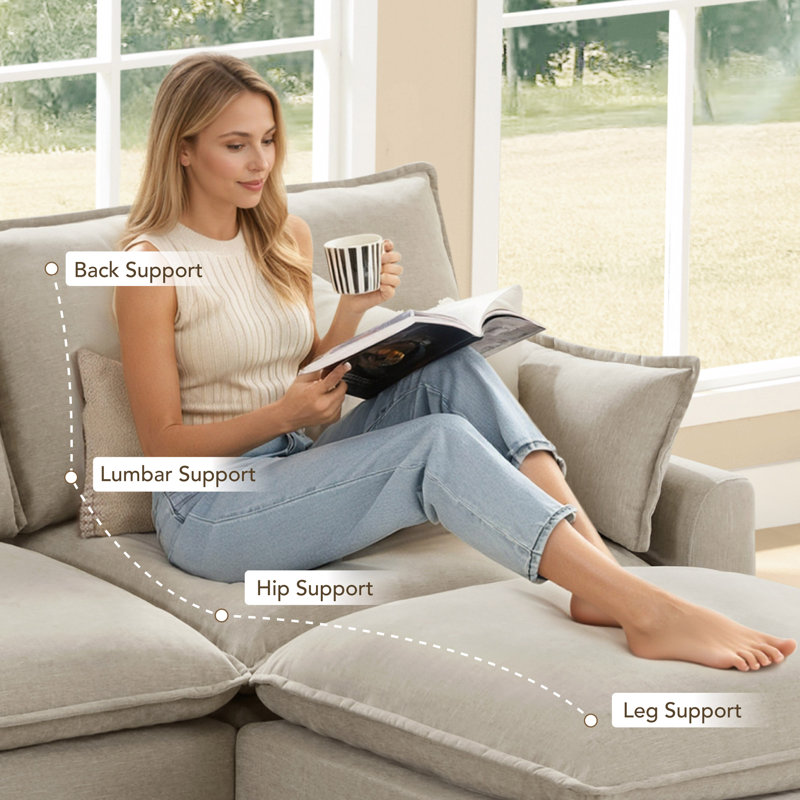 Chaise surdimensionnée Elysian Cloud 44,9 po, Taupe