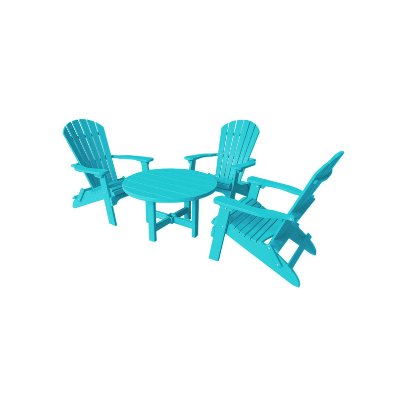 Ensemble de table de conversation et chaise Adirondack pliante Ansel, Sarcelle