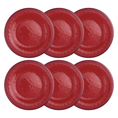 6-Piece Beaded 10 3/4" Melamine Plate