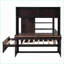 Lit mezzanine double au-dessus de simple avec tablettes de bureau et armoire espresso pour les familles en pleine croissance-1829827253