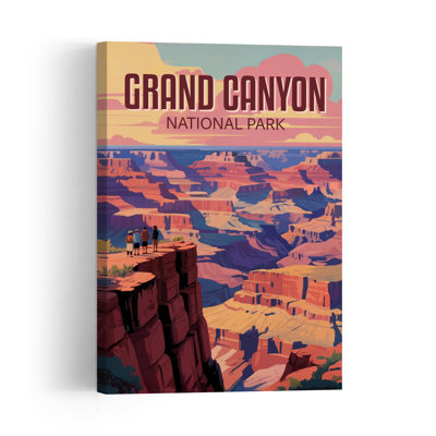 Grand Canyon Sunset View Colorful Abstract Contemporary Landscape Nature Wall Art Print