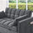 Eiri 55'' Wide Convertible Velvet Sleeper Square Arm Sofa Bed with Reclining Backrest and 2 Throw Pillows-1075210082