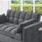 Eiri 55'' Wide Convertible Velvet Sleeper Square Arm Sofa Bed with Reclining Backrest and 2 Throw Pillows-349733505