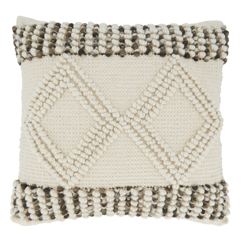 Haniyah Geometric Cotton Blend Throw Pillow, Polyester/Polyfill
