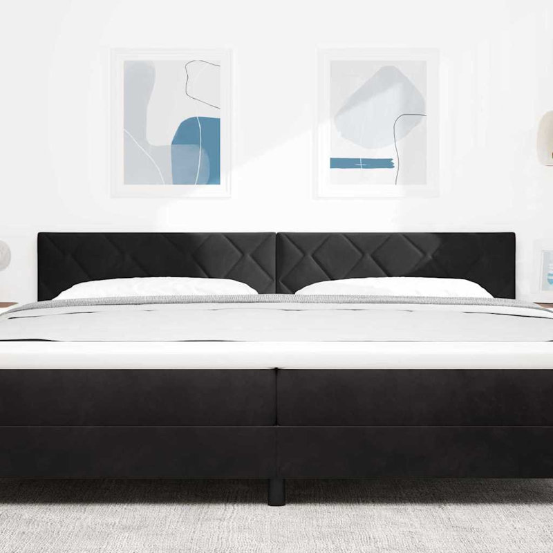  Fabric Headboard Geometric With Headboard Fabric, 100 x 200cm, Black