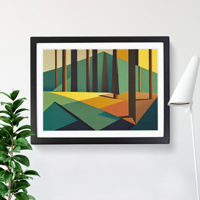 Tranquil Abstract Pine Trees - Framed Print