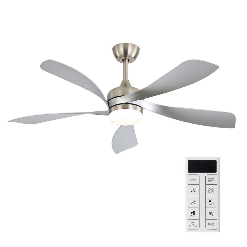 52-Inch Smart Ceiling Fan with Light, 5 ABS Blades, Dimmable LED & Memory Function, Suitable for Living Room, Bedroom & Indoor Spaces