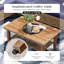 Outdoor Wicker Patio Conversation Furniture Set With Acacia Wood Coffee Table-658651825-658651824
