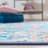 Dall Floral Light Blue/Pink Area Rug-1841551997