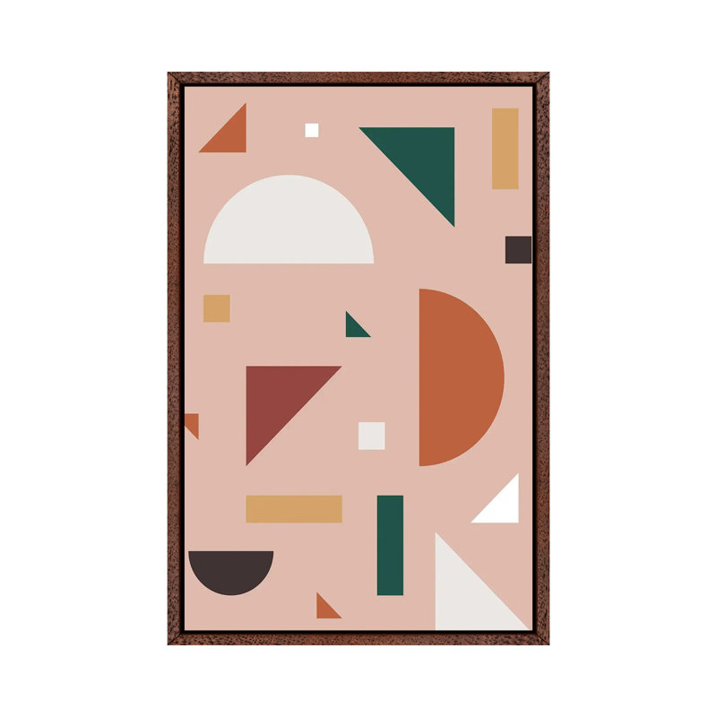 Abstract Geometric XXX - Print on Canvas, Brown Framed, 66.04 cm H x 45.72 cm W