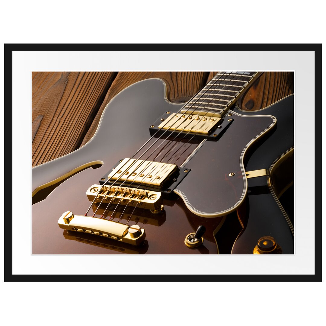 Gerahmtes Poster E-Gitarre