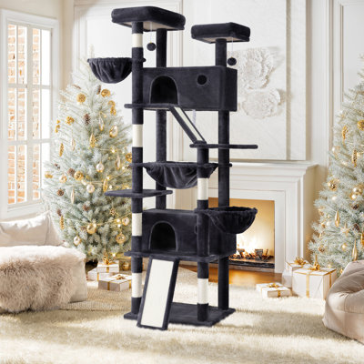 Large Cat Appropriate 81.1'' H Heavy Duty Carpet Cat Tree Condos and Scratching Posts Included