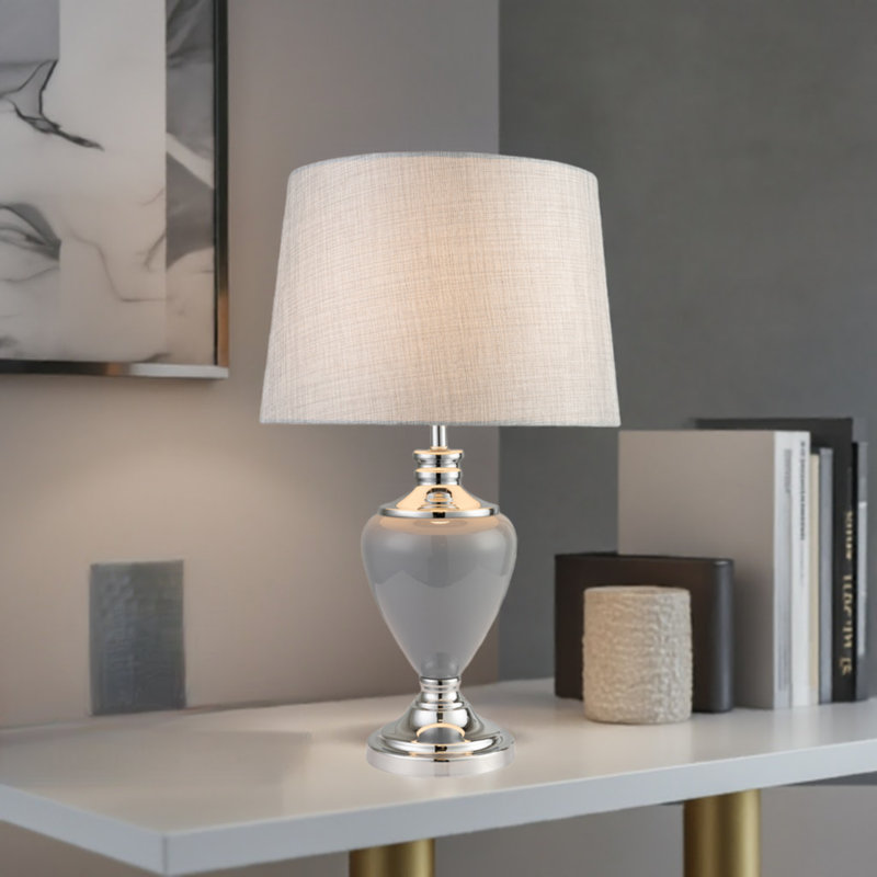 Bostrom 57Cm Classic Table Lamp, Grey Chrome, Grey Chrome