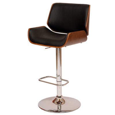 Tabouret de bar réglable noir à base chromée
