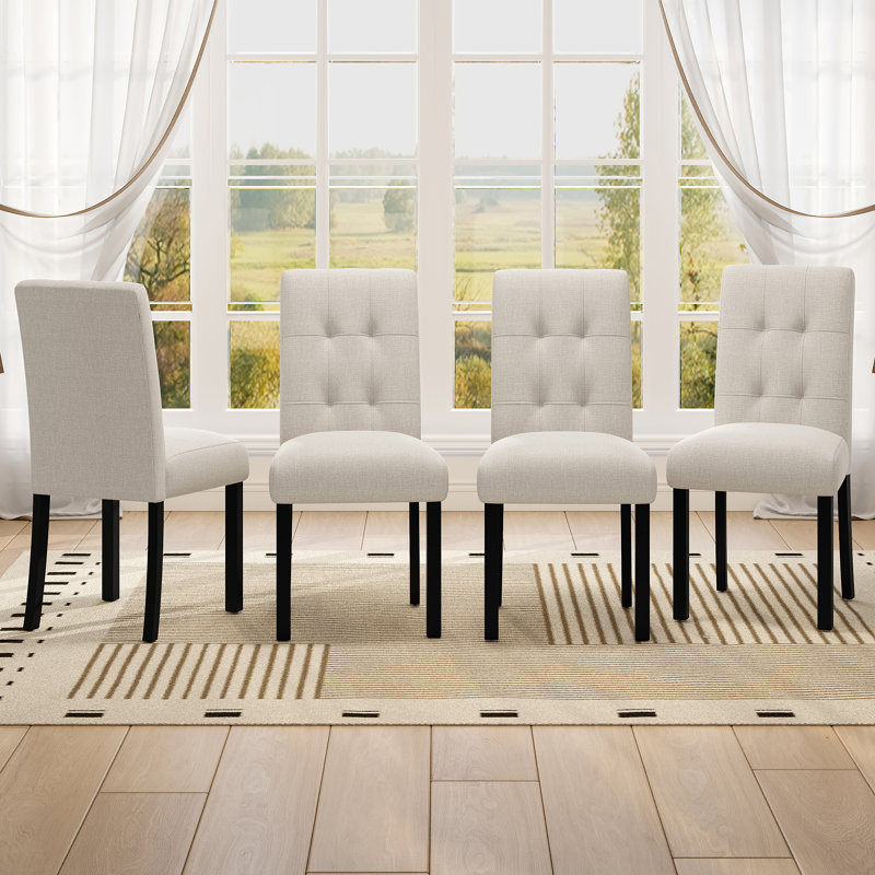 Chaise de salle à manger 4 pièces, Beige