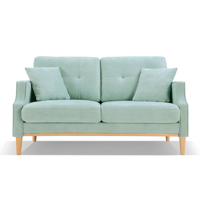 Living Space Sofa 2 Seater ,Loveseat With Waterproof Fabric Baby Blue, USB Charge