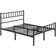 Minimalist Metal Bed Frame with Slatted Headboard