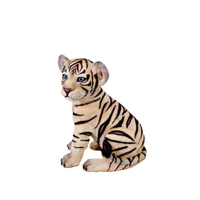 Sitting Siberian Tiger Cub Life Size Statue