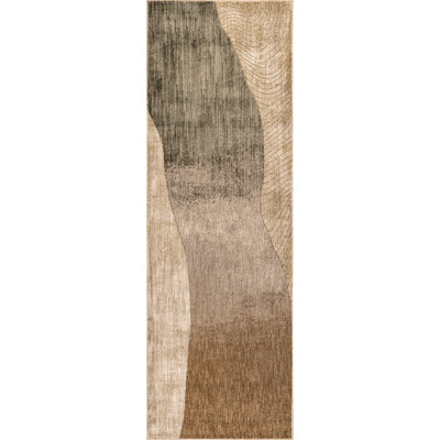 Tapis abstrait à franges Faela