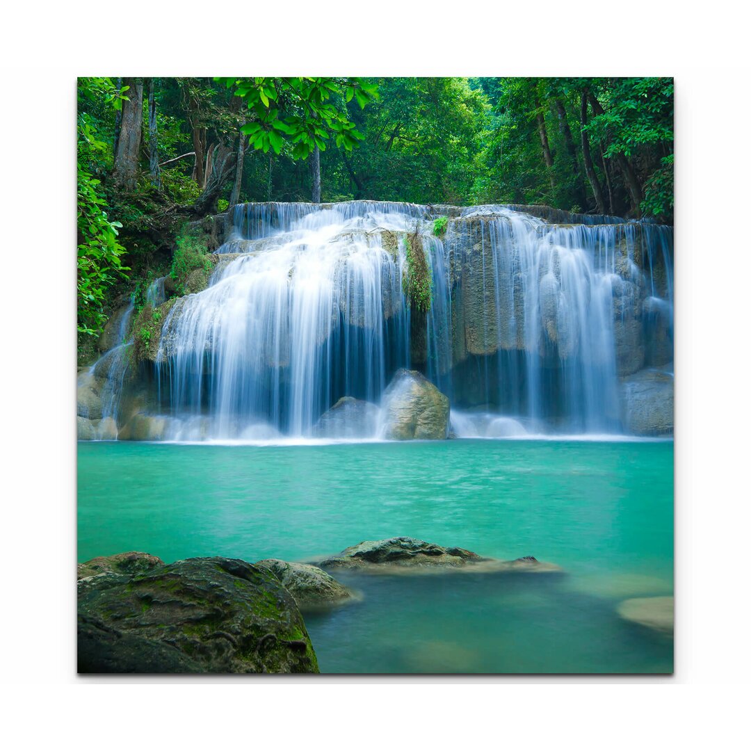 Leinwandbild Tropical Erawan Waterfall