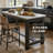 Kalb Rectangular Marble Top with Solid Wood Base Dining Table