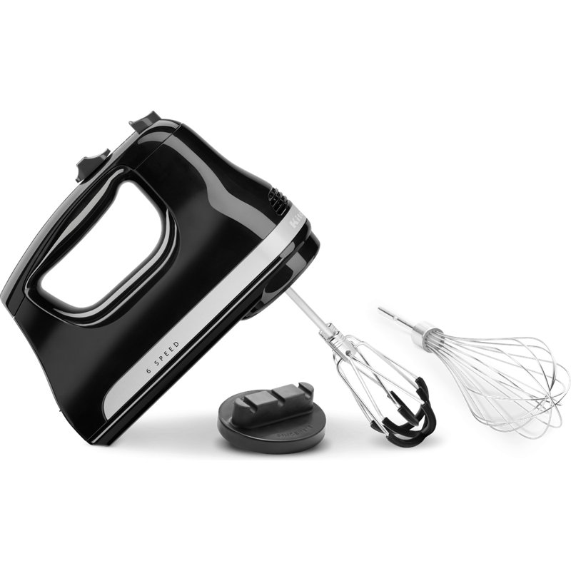 Kitchenaid 6 Speed Hand Mixer With Flex Edge Beaters, Onyx Black