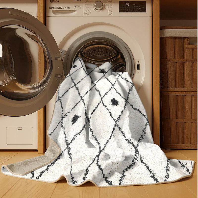 Tapis contemporain 100% lavable à la machine 2985, Rectangle 6 pi x 9 pi