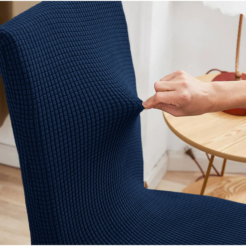 Ensemble de 4 pièces - Housse de protection pour chaise de bureau de cuisine, Polyester marine