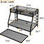 Lit simple superposé simple au-dessus d'un lit double avec couchette - revêtement, conception silencieuse, utilisation de l'espace, pieds renforcés, instructions claires, 38 lattes en métal, assemblage étape par étape