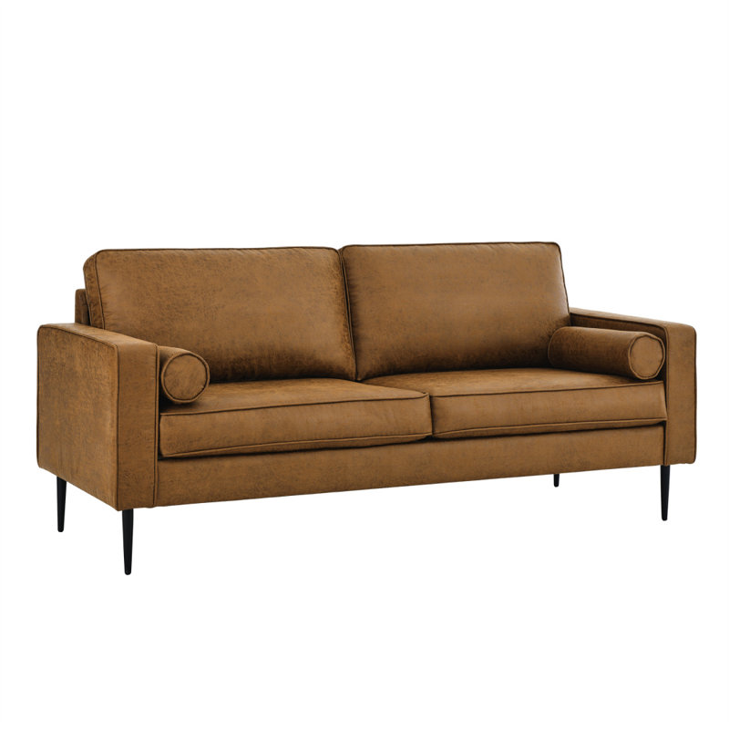 Canapé de style Mid-Century de 79 po avec coussins / coussins rembourrés et tissu d'ameublement de haute technologie Segars