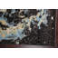 Tapis noir / bleu / beige noué à la main de conception unique 4 pi 7 po x 7 pi 5 po New Age