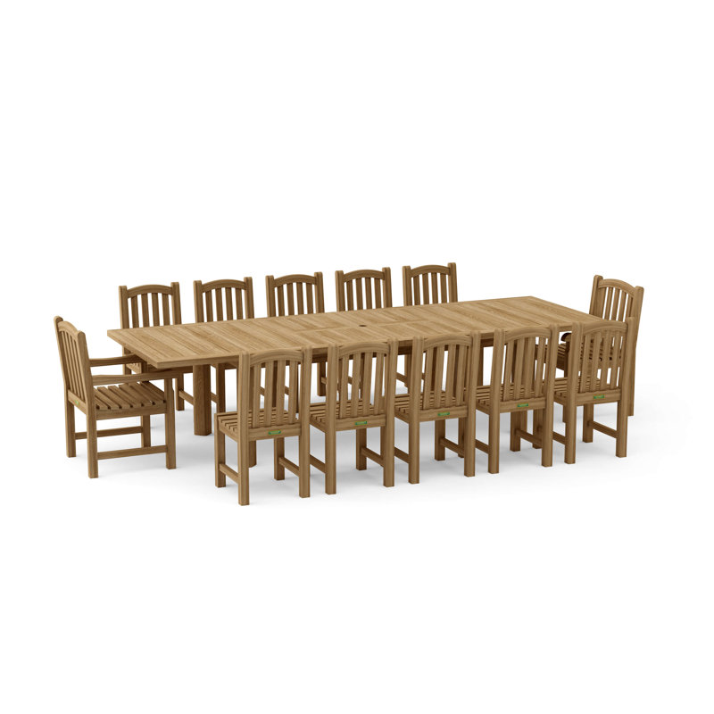 Chelsea Outdoor 13 - Piece Teak Dining Set