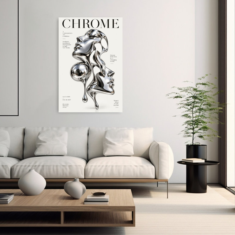 Faces Abstract Contemporary Elegant Wall Art Print 1 Piece Wrapped Canvas Wall Art, 152.4cm H x 101.6cm W
